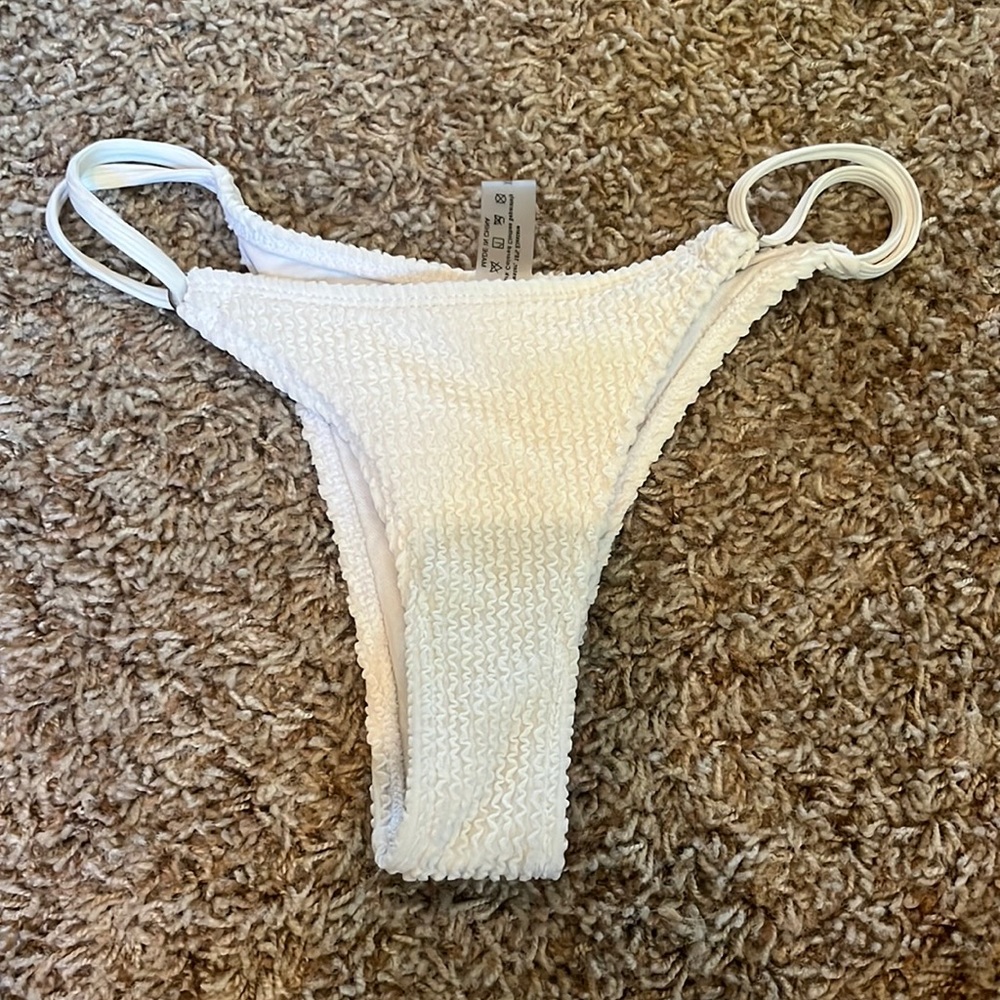 xsmall SHEIN white stretchy thong swim bottoms